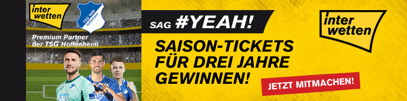 Jetzt mitmachen! – Interwetten verlost Saison-Tickets für Hoffenheim für die nächsten 3 Jahre